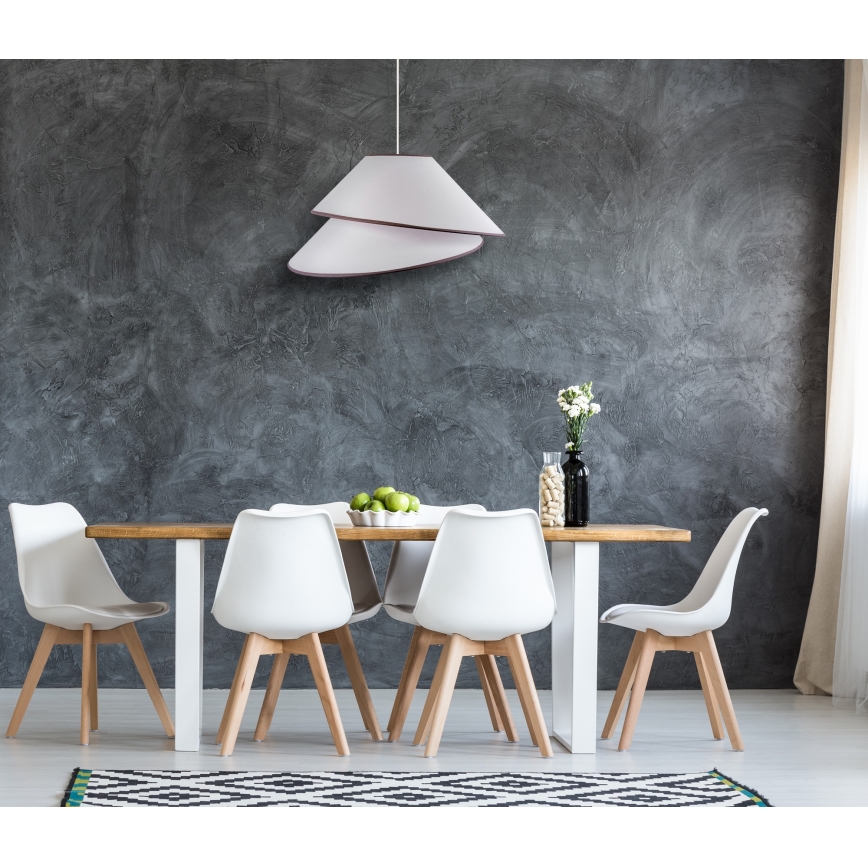 Duolla - Lampadario a sospensione con filo COCO 1xE27/40W/230V diametro 50 cm bianco