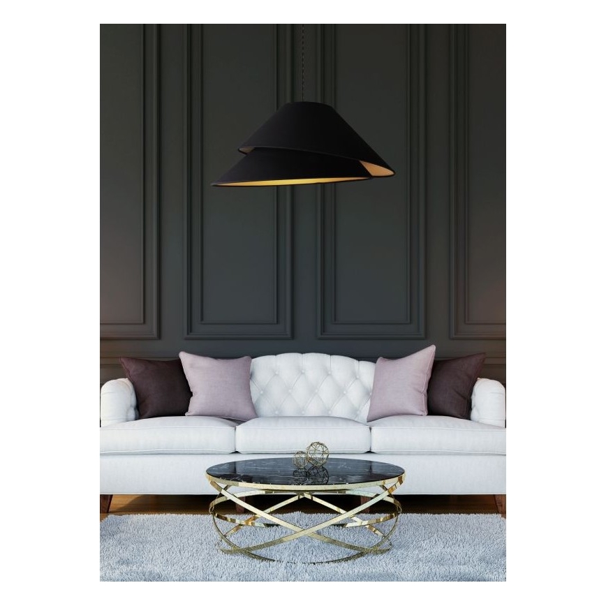 Duolla - Lampadario a sospensione con filo COCO 1xE27/40W/230V diametro 50 cm nero