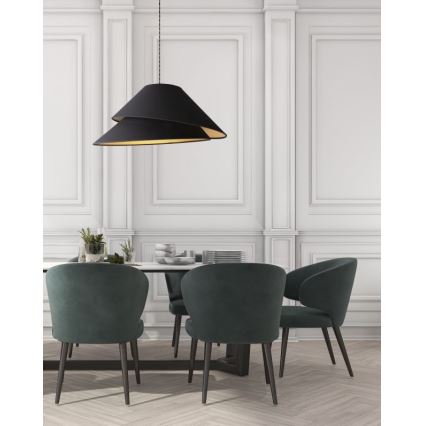 Duolla - Lampadario a sospensione con filo COCO 1xE27/40W/230V diametro 50 cm nero
