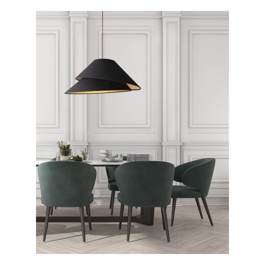 Duolla - Lampadario a sospensione con filo COCO 1xE27/40W/230V diametro 50 cm nero