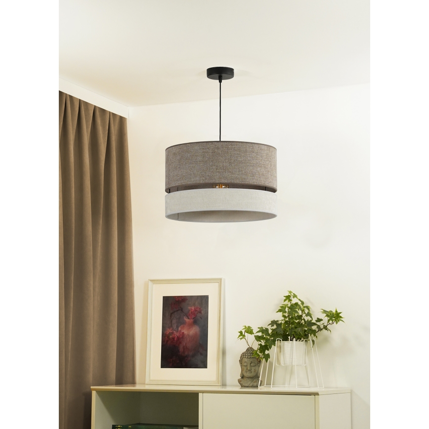 Duolla - Lampadario a sospensione con filo DOUBLE 1xE27/15W/230V diametro 40 cm marrone/grigio