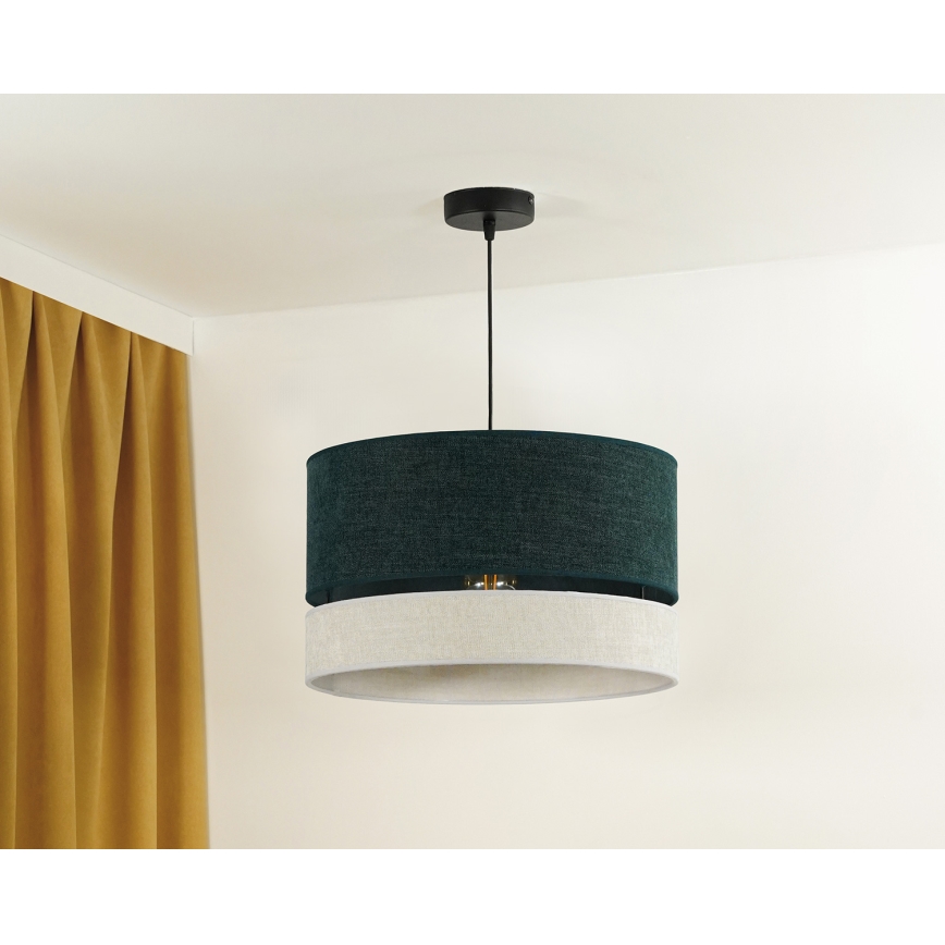 Duolla - Lampadario a sospensione con filo DOUBLE 1xE27/15W/230V diametro 40 cm verde/grigio