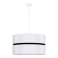 Duolla - Lampadario a sospensione con filo DUO 1xE27/15W/230V diametro 40 cm bianco/nero