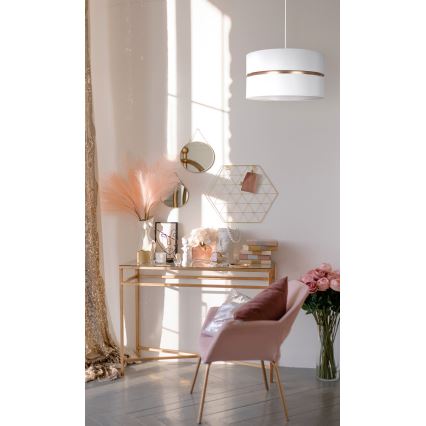 Duolla - Lampadario a sospensione con filo DUO 1xE27/15W/230V diametro 40 cm bianco/oro