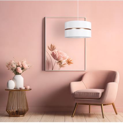 Duolla - Lampadario a sospensione con filo DUO 1xE27/15W/230V diametro 40 cm bianco/oro