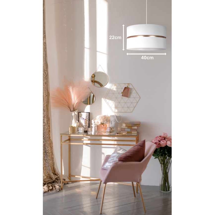 Duolla - Lampadario a sospensione con filo DUO 1xE27/15W/230V diametro 40 cm bianco/oro