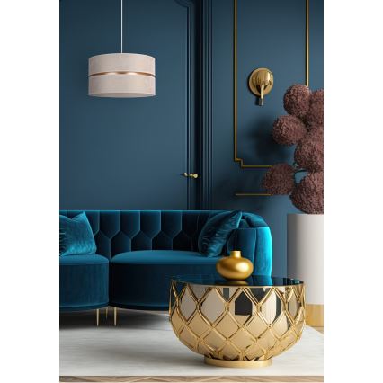 Duolla - Lampadario a sospensione con filo DUO 1xE27/15W/230V diametro 40 cm bianco/oro
