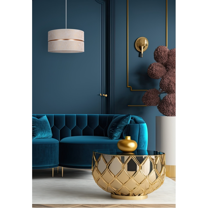 Duolla - Lampadario a sospensione con filo DUO 1xE27/15W/230V diametro 40 cm bianco/oro