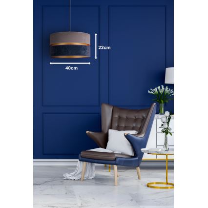 Duolla - Lampadario a sospensione con filo DUO 1xE27/15W/230V diametro 40 cm blu