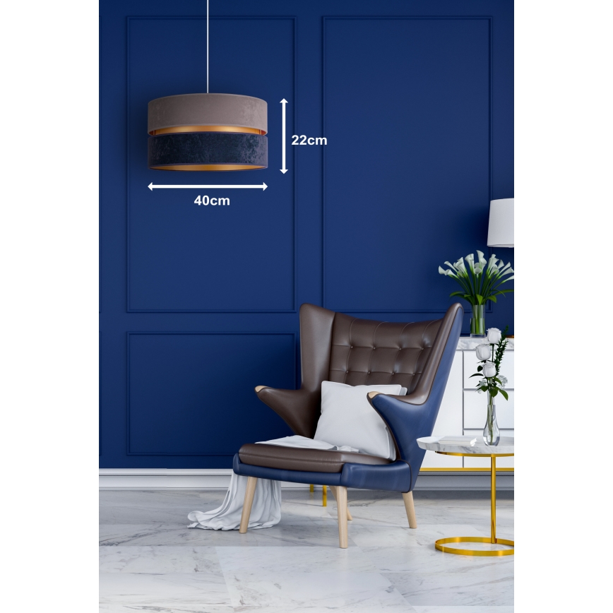 Duolla - Lampadario a sospensione con filo DUO 1xE27/15W/230V diametro 40 cm blu