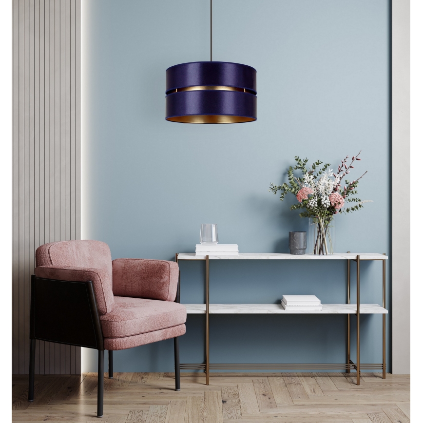Duolla - Lampadario a sospensione con filo DUO 1xE27/15W/230V diametro 40 cm blu/oro
