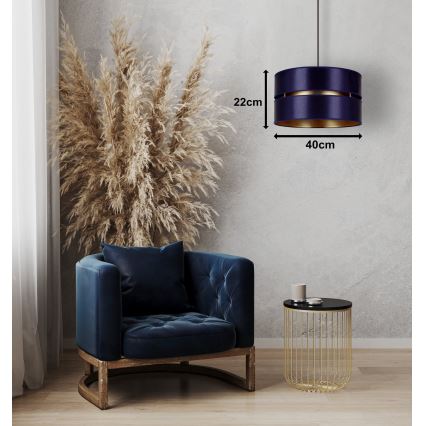 Duolla - Lampadario a sospensione con filo DUO 1xE27/15W/230V diametro 40 cm blu/oro