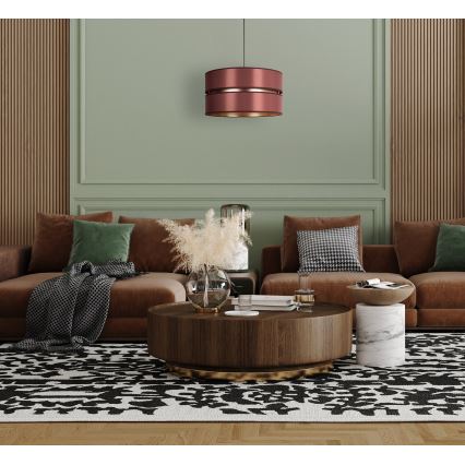 Duolla - Lampadario a sospensione con filo DUO 1xE27/15W/230V diametro 40 cm bordeaux/oro