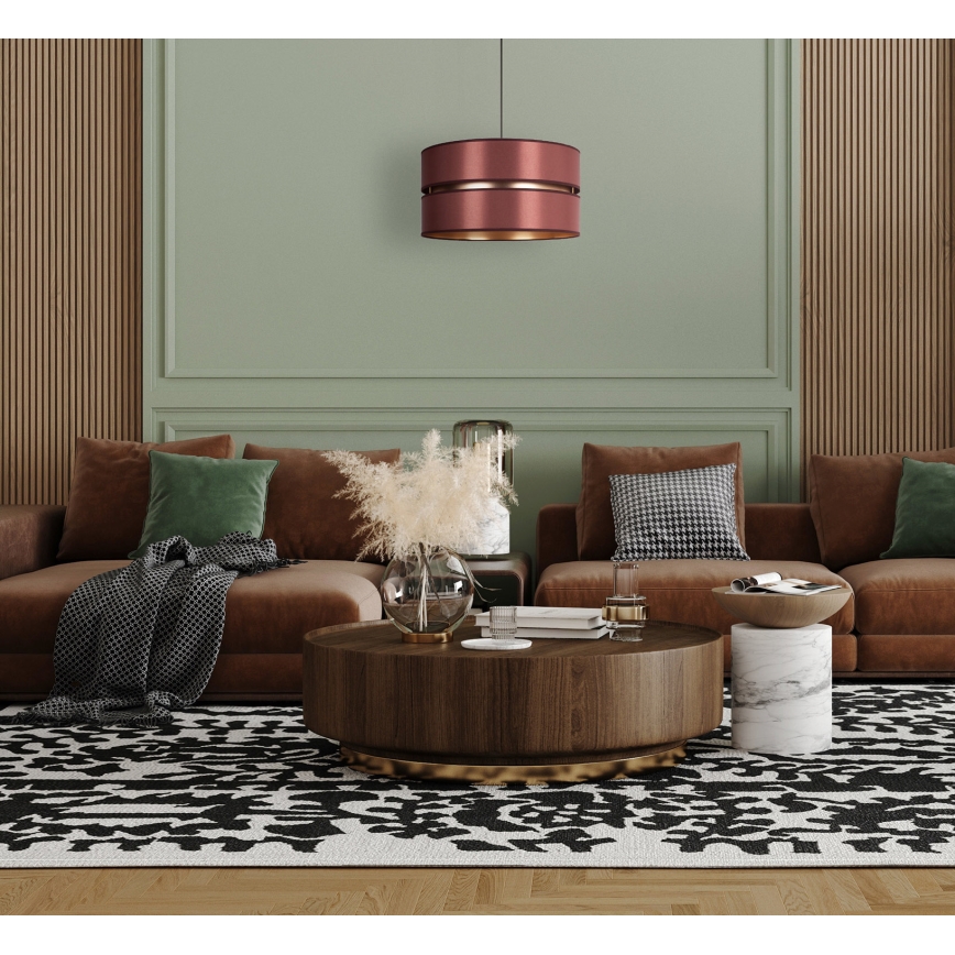 Duolla - Lampadario a sospensione con filo DUO 1xE27/15W/230V diametro 40 cm bordeaux/oro
