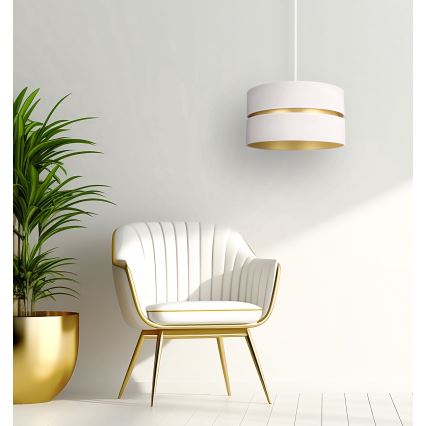 Duolla - Lampadario a sospensione con filo DUO 1xE27/15W/230V diametro 40 cm color crema/oro