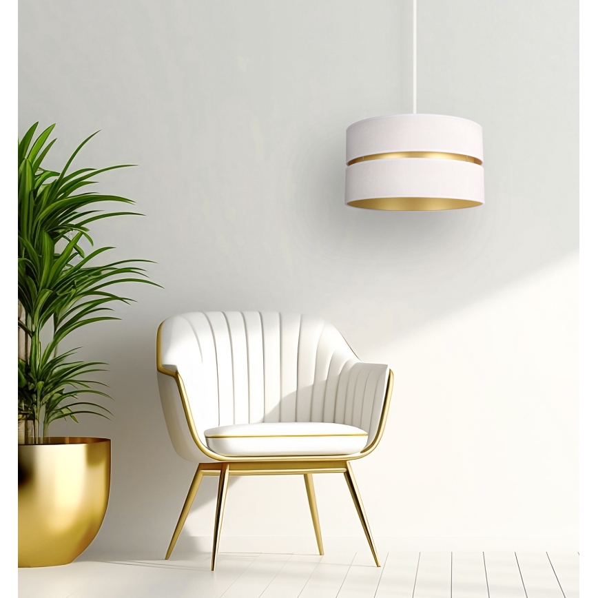 Duolla - Lampadario a sospensione con filo DUO 1xE27/15W/230V diametro 40 cm color crema/oro