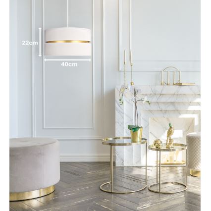Duolla - Lampadario a sospensione con filo DUO 1xE27/15W/230V diametro 40 cm color crema/oro