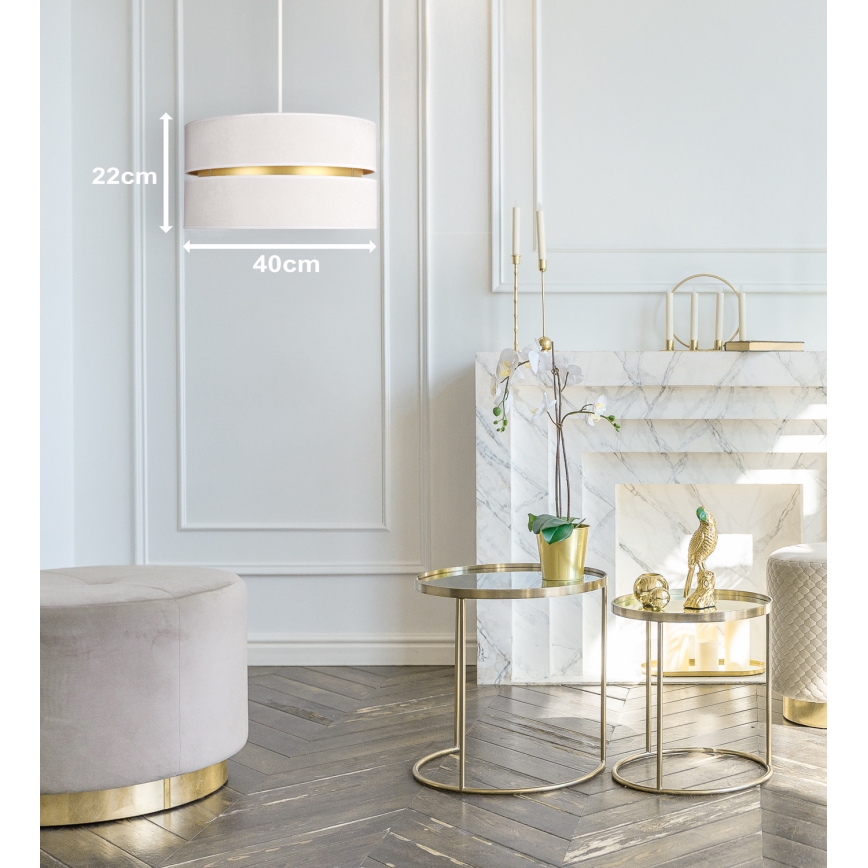 Duolla - Lampadario a sospensione con filo DUO 1xE27/15W/230V diametro 40 cm color crema/oro
