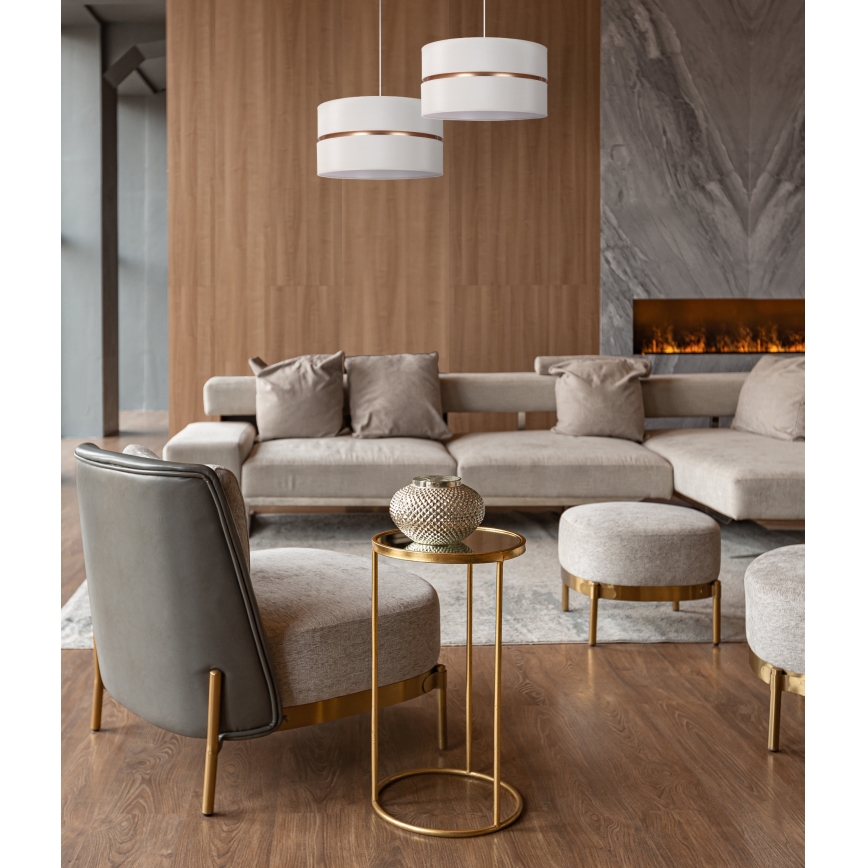 Duolla - Lampadario a sospensione con filo DUO 1xE27/15W/230V diametro 40 cm color crema/oro