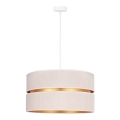 Duolla - Lampadario a sospensione con filo DUO 1xE27/15W/230V diametro 40 cm color crema/oro