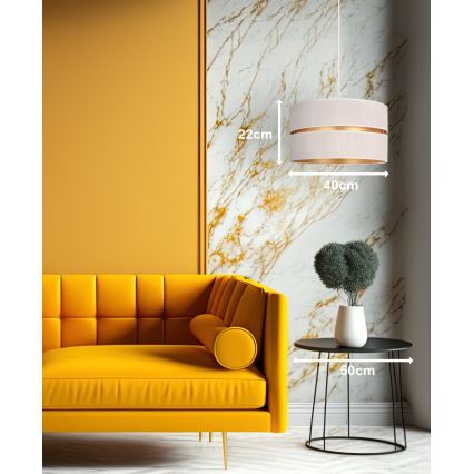Duolla - Lampadario a sospensione con filo DUO 1xE27/15W/230V diametro 40 cm color crema/oro
