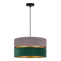 Duolla - Lampadario a sospensione con filo DUO 1xE27/15W/230V diametro 40 cm grigio/verde/oro