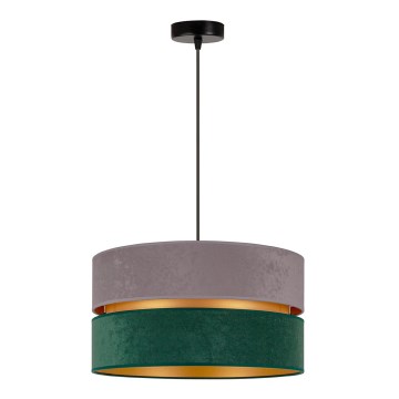 Duolla - Lampadario a sospensione con filo DUO 1xE27/15W/230V diametro 40 cm grigio/verde/oro