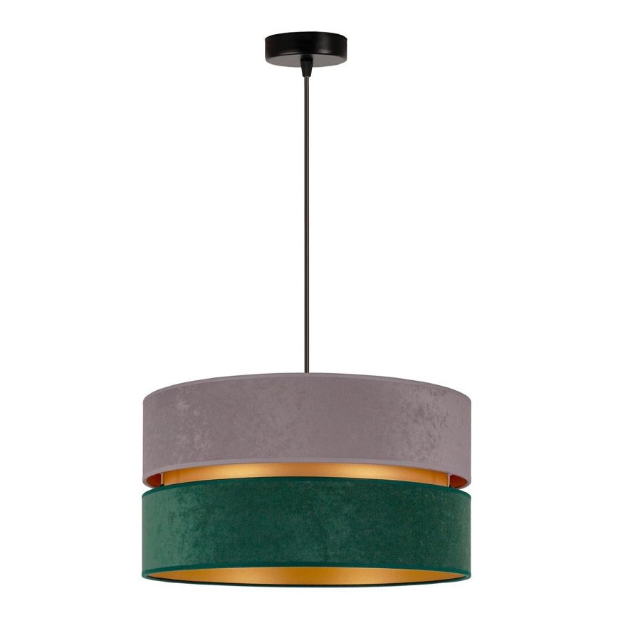 Duolla - Lampadario a sospensione con filo DUO 1xE27/15W/230V diametro 40 cm grigio/verde/oro