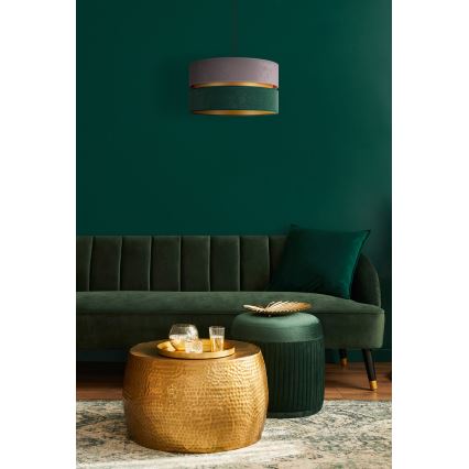 Duolla - Lampadario a sospensione con filo DUO 1xE27/15W/230V diametro 40 cm grigio/verde/oro