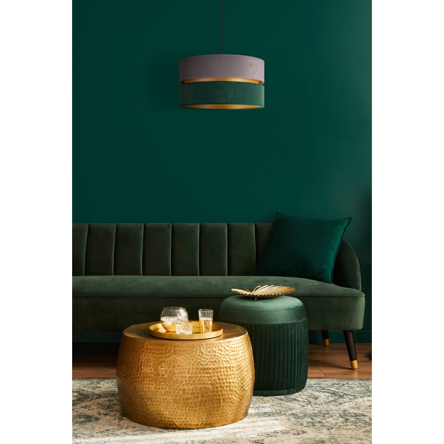Duolla - Lampadario a sospensione con filo DUO 1xE27/15W/230V diametro 40 cm grigio/verde/oro
