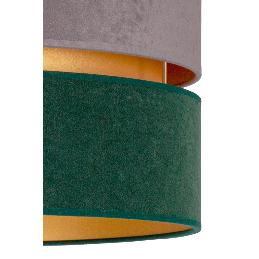 Duolla - Lampadario a sospensione con filo DUO 1xE27/15W/230V diametro 40 cm grigio/verde/oro