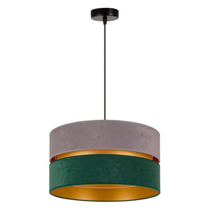 Duolla - Lampadario a sospensione con filo DUO 1xE27/15W/230V diametro 40 cm grigio/verde/oro