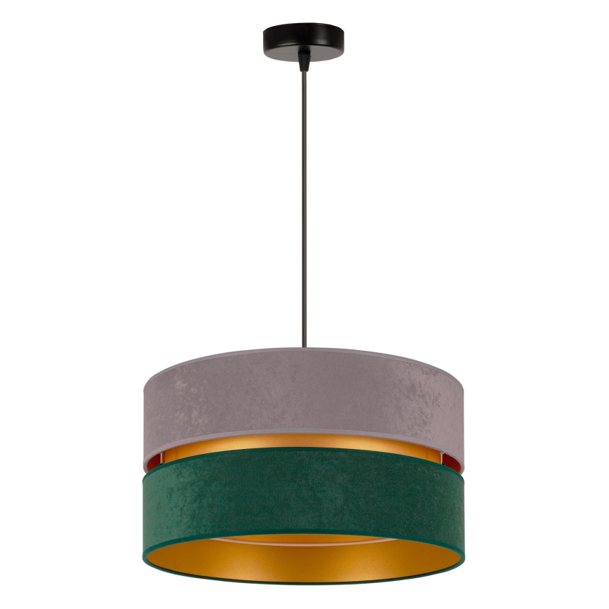 Duolla - Lampadario a sospensione con filo DUO 1xE27/15W/230V diametro 40 cm grigio/verde/oro