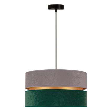 Duolla - Lampadario a sospensione con filo DUO 1xE27/15W/230V diametro 40 cm grigio/verde/oro