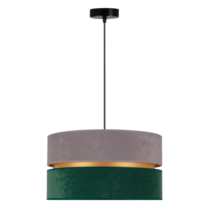 Duolla - Lampadario a sospensione con filo DUO 1xE27/15W/230V diametro 40 cm grigio/verde/oro