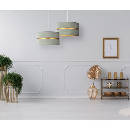 Duolla - Lampadario a sospensione con filo DUO 1xE27/15W/230V diametro 40 cm luce verde/oro