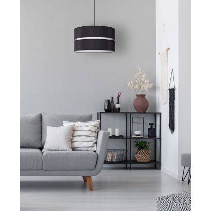 Duolla - Lampadario a sospensione con filo DUO 1xE27/15W/230V diametro 40 cm nero/bianco