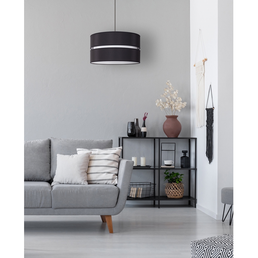 Duolla - Lampadario a sospensione con filo DUO 1xE27/15W/230V diametro 40 cm nero/bianco