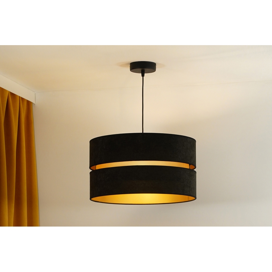 Duolla - Lampadario a sospensione con filo DUO 1xE27/15W/230V diametro 40 cm nero/oro