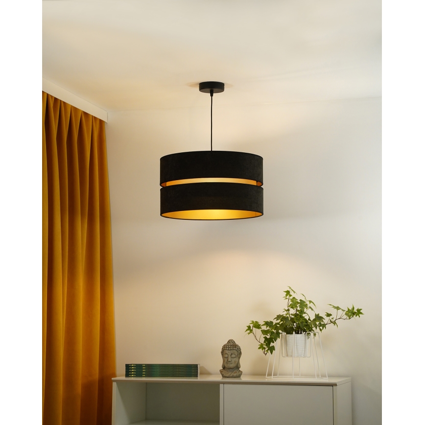 Duolla - Lampadario a sospensione con filo DUO 1xE27/15W/230V diametro 40 cm nero/oro