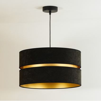Duolla - Lampadario a sospensione con filo DUO 1xE27/15W/230V diametro 40 cm nero/oro