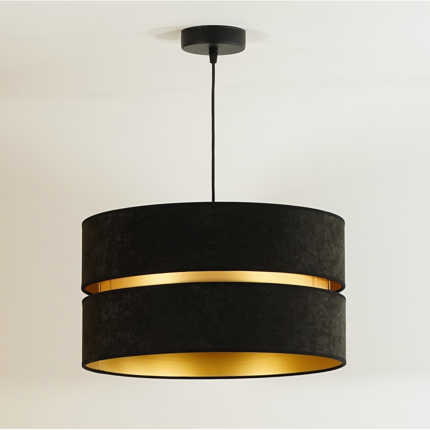 Duolla - Lampadario a sospensione con filo DUO 1xE27/15W/230V diametro 40 cm nero/oro