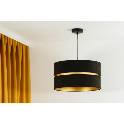 Duolla - Lampadario a sospensione con filo DUO 1xE27/15W/230V diametro 40 cm nero/oro