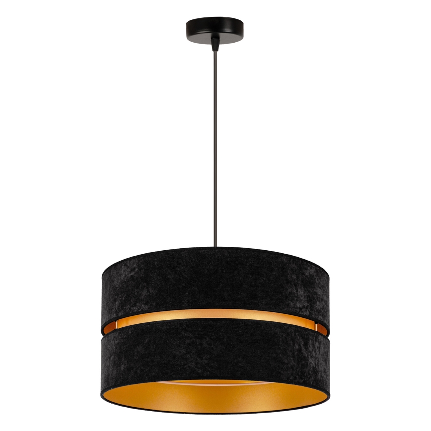 Duolla - Lampadario a sospensione con filo DUO 1xE27/15W/230V diametro 40 cm nero/oro