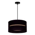 Duolla - Lampadario a sospensione con filo DUO 1xE27/15W/230V diametro 40 cm nero/rattan