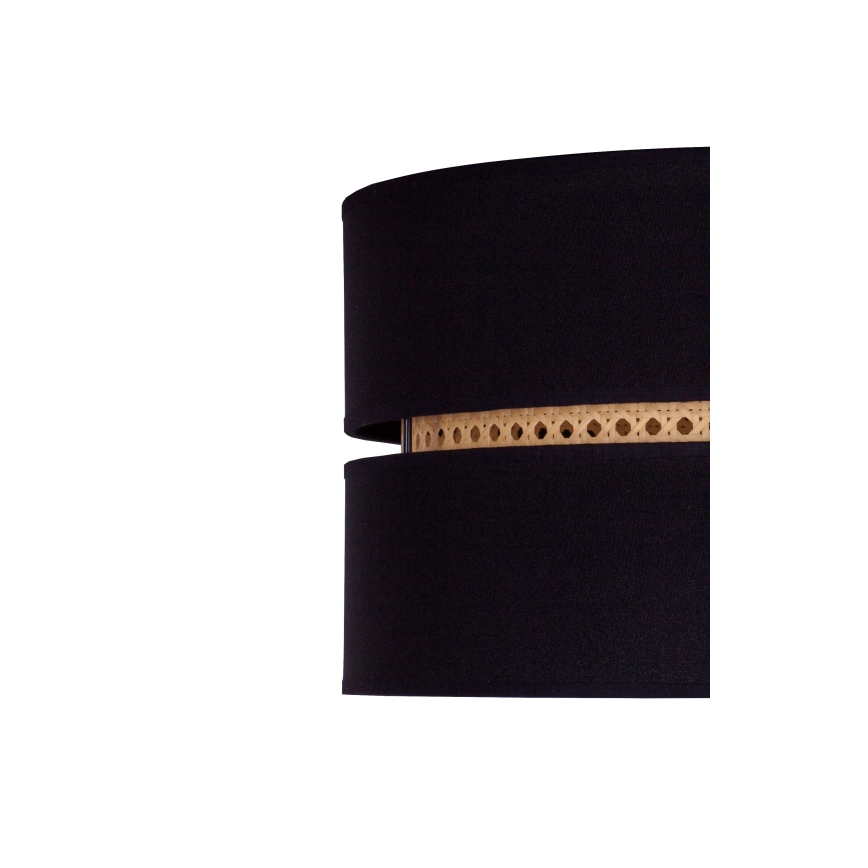 Duolla - Lampadario a sospensione con filo DUO 1xE27/15W/230V diametro 40 cm nero/rattan