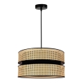 Duolla - Lampadario a sospensione con filo DUO 1xE27/15W/230V diametro 40 cm rattan/nero