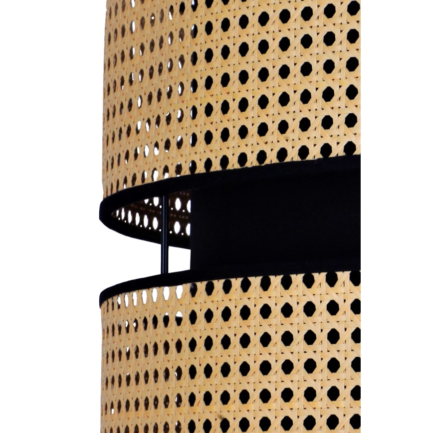 Duolla - Lampadario a sospensione con filo DUO 1xE27/15W/230V diametro 40 cm rattan/nero