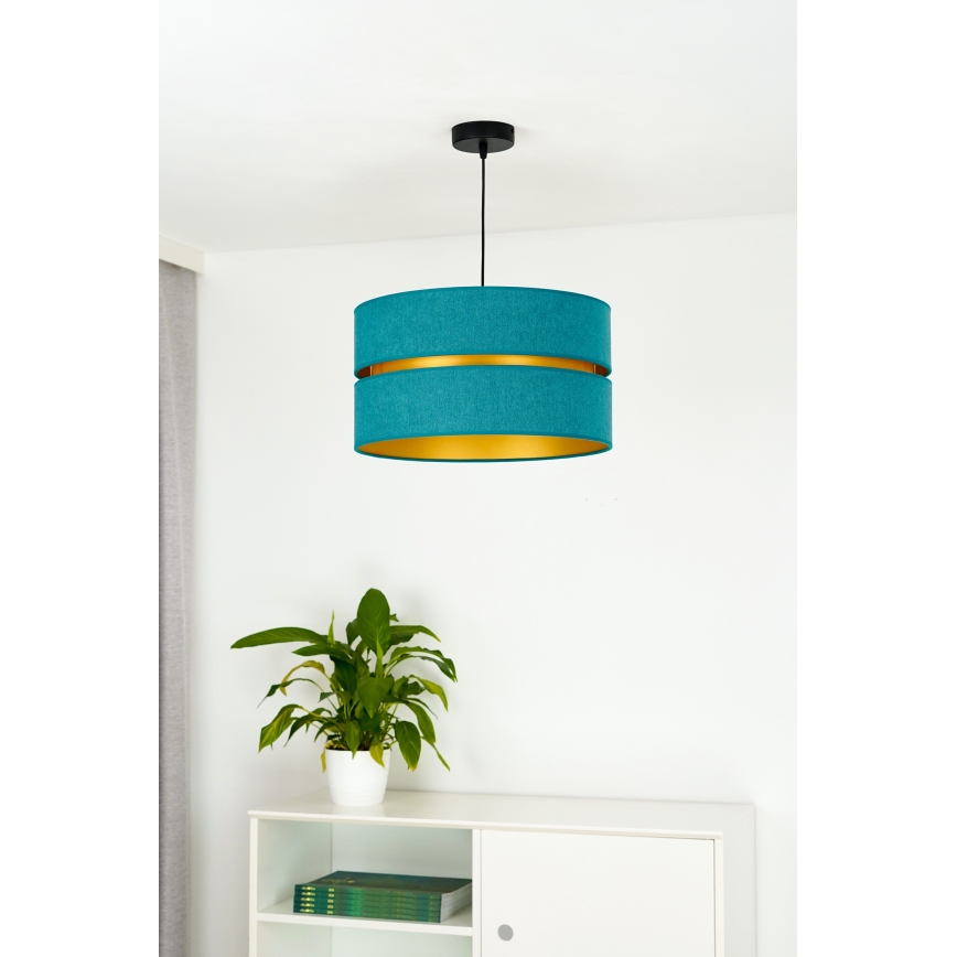 Duolla - Lampadario a sospensione con filo DUO 1xE27/15W/230V diametro 40 cm turchese/oro