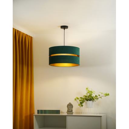 Duolla - Lampadario a sospensione con filo DUO 1xE27/15W/230V diametro 40 cm verde/oro